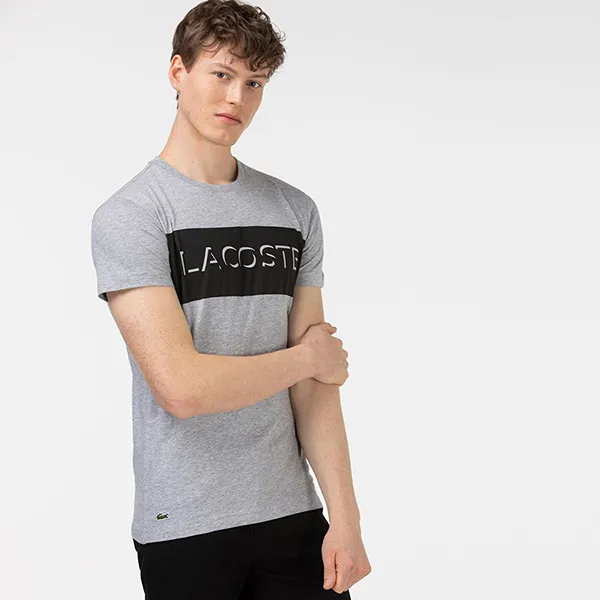 Áo Phông Nam Lacoste T-Shirt TH0102 02G Màu Xám Size 2