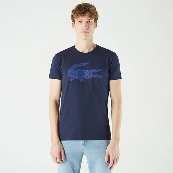Áo Phông Nam Lacoste T-Shirt TH0208 08L Màu Xanh Navy Size 2