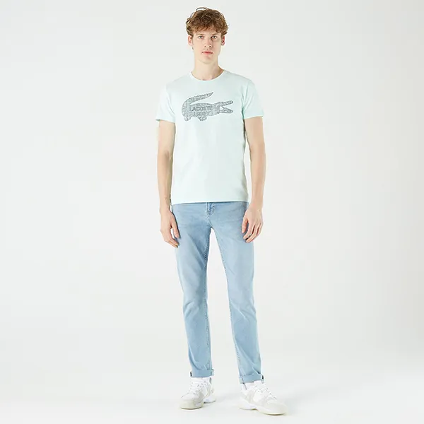 Áo Phông Nam Lacoste T-Shirt TH0208 08N Màu Xanh Nhạt Size 2
