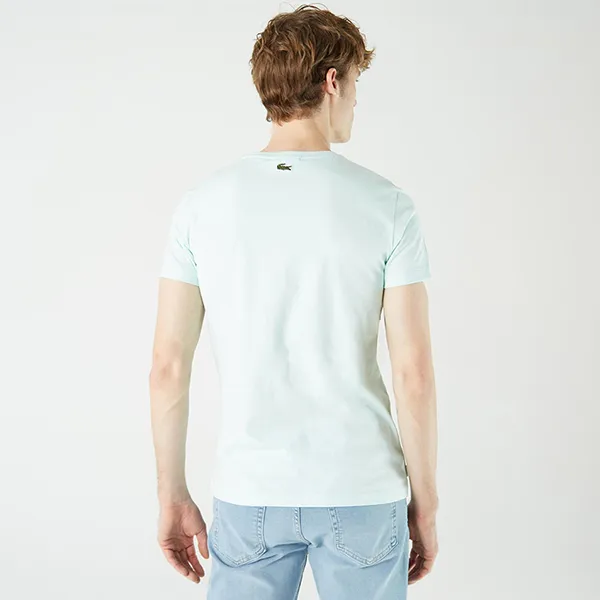 Áo Phông Nam Lacoste T-Shirt TH0208 08N Màu Xanh Nhạt Size 2