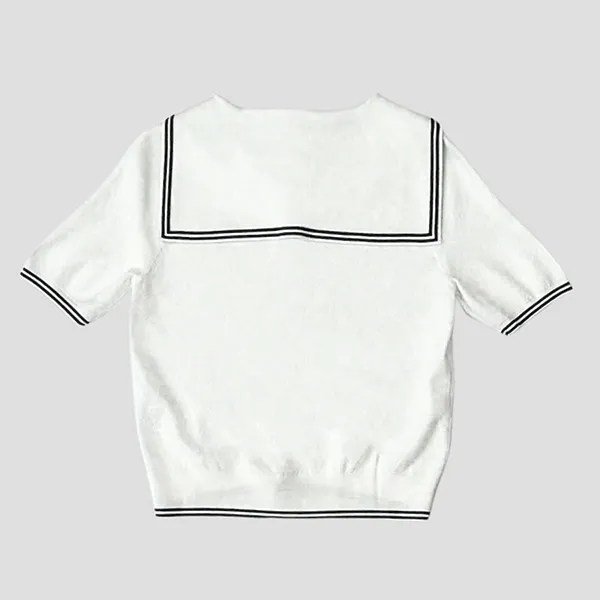 Áo Phông Nữ Chester Charles Navy Striped Sailor In White CW603KM0652W0 Màu Trắng Size S