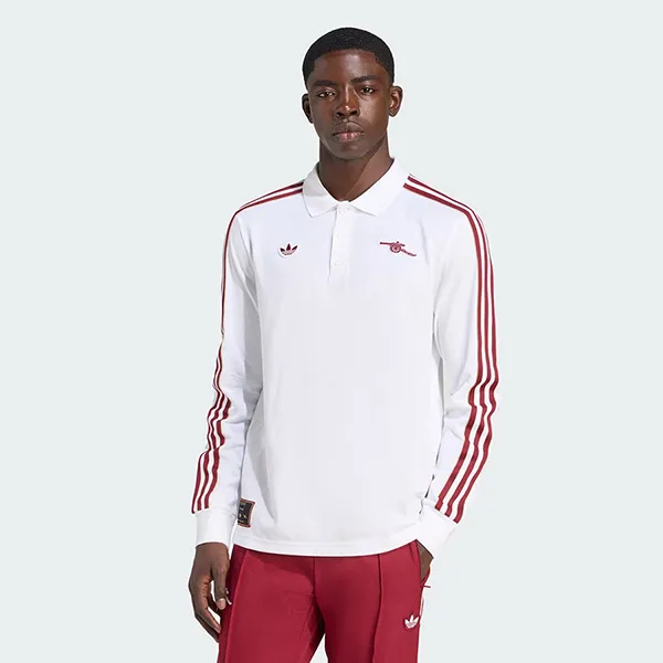 Áo Polo Dài Tay Nam Adidas Arsenal Terrace Icons Long Sleeve JM9396 Màu Trắng (Form Âu)