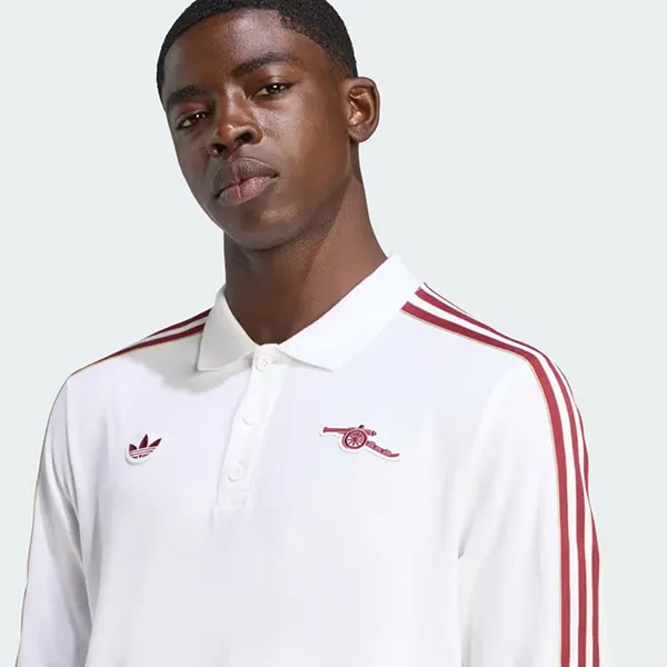 Áo Polo Dài Tay Nam Adidas Arsenal Terrace Icons Long Sleeve JM9396 Màu Trắng (Form Âu)
