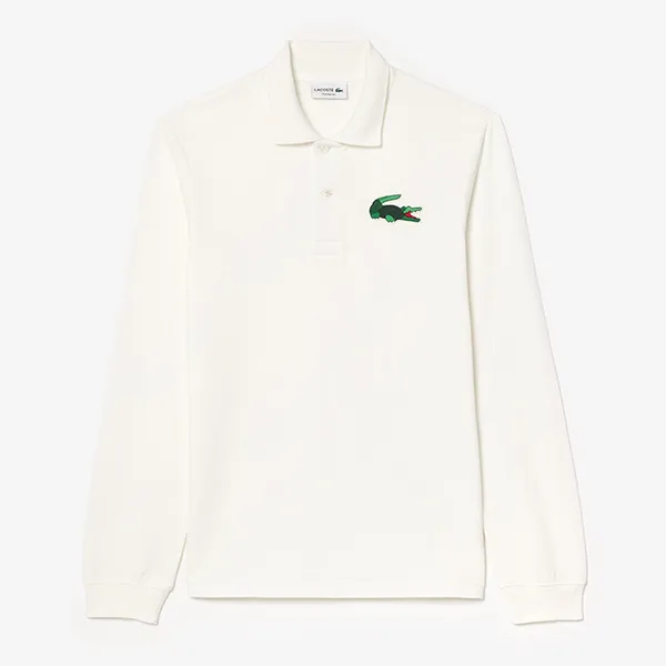 Áo Polo Dài Tay Nam Lacoste Classic Style Embroidered Badge L.12.12 PH6587 54N 70V Màu Trắng Size 4