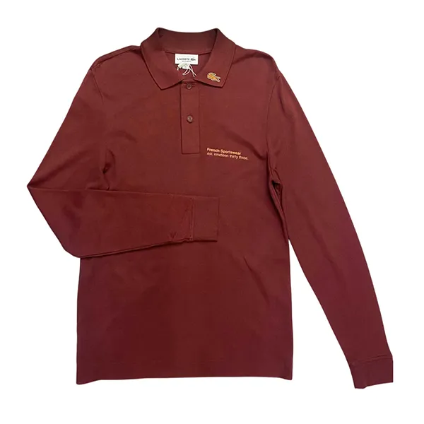 Áo Polo Dài Tay Nam Lacoste Màu Đỏ Size 3