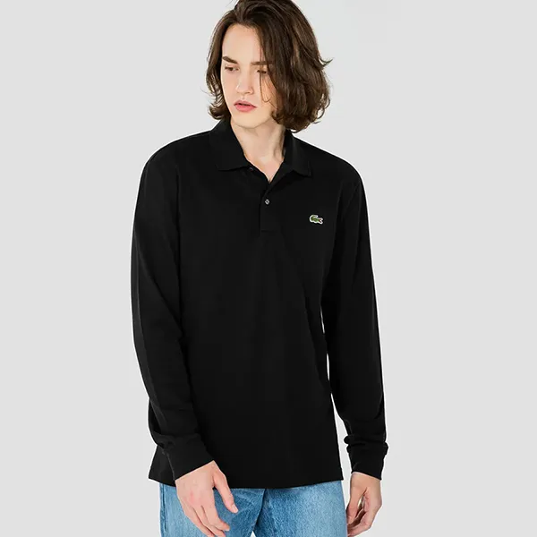 Áo Polo Dài Tay Nam Lacoste Men's Basic Long Sleeve Polo PH732E-031 Màu Đen Size 4