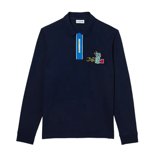 Áo Polo Dài Tay Nam Lacoste Polo Shirt PH2523-52N 166 Màu Xanh Navy Size 2