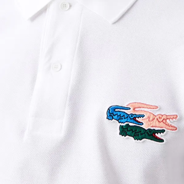 Áo Polo Dài Tay Nam Lacoste Regular Fit Organic PH7962-001 Màu Trắng Size 3