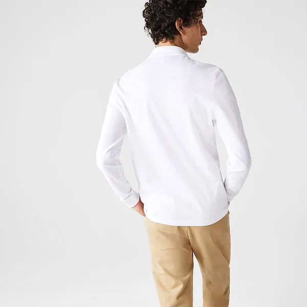 Áo Polo Dài Tay Nam Lacoste Regular Fit Organic PH7962-001 Màu Trắng Size 3