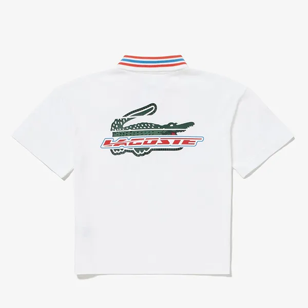 Áo Polo Lacoste Contrast Collar Branded Polo Shirt PJ5322 Màu Trắng Size 32