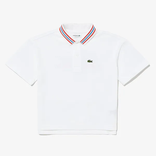 Áo Polo Lacoste Contrast Collar Branded Polo Shirt PJ5322 Màu Trắng Size 32
