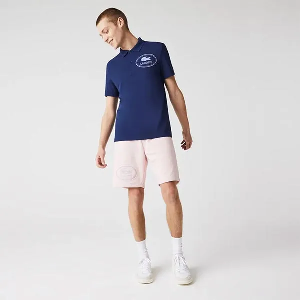 Áo Polo Lacoste Men’s Slim Fit Embroidered Crocodile Cotton Piqué Polo PH9733-51 Màu Xanh Navy Size 3