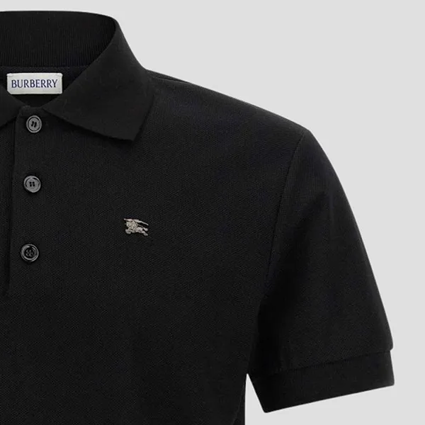 Áo Polo Nam Burberry Black With Logo Embroidered 81161831 Màu Đen Size M