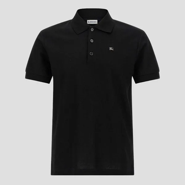 Áo Polo Nam Burberry Black With Logo Embroidered 81161831 Màu Đen Size M