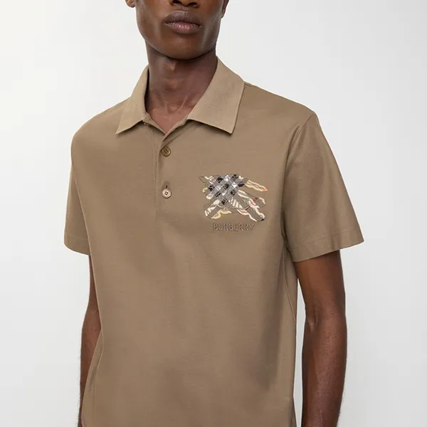 Áo Polo Nam Burberry EKD Check Cotton Shirt 81161191 Màu Nâu Đậm Size L
