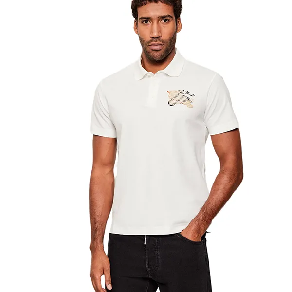 Áo Polo Nam Burberry Evan Ekd Slim Fit 8116118 Màu Trắng Size S