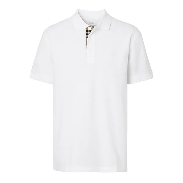Áo Polo Nam Burberry Monogram Polo Shirt White 8055229 Màu Trắng Size S