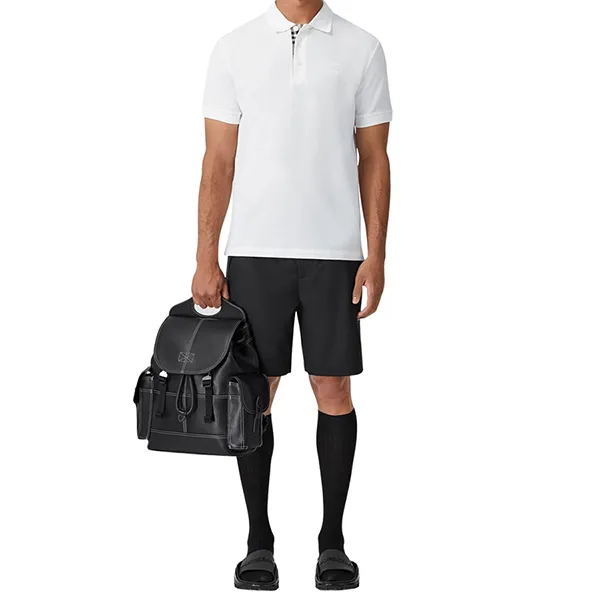 Áo Polo Nam Burberry Monogram Polo Shirt White 8055229 Màu Trắng Size S
