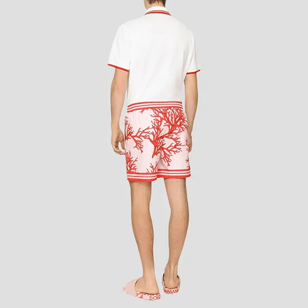 Áo Polo Nam Dolce & Gabbana D&G Logo-Patch Short-Sleeved In White G8OS1Z FU7EN W0111 Màu Trắng Size 44