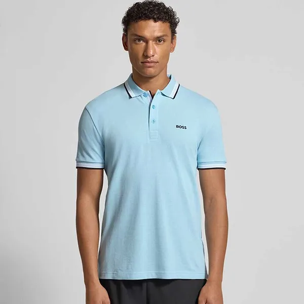 Áo Polo Nam Hugo Boss Paddy Polo Shirt In Cotton Piqué 50469055 455 Màu Xanh Blue Size S