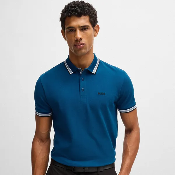 Áo Polo Nam Hugo Boss Paddy Polo Shirt In Cotton Piqué 50469055 494 Màu Xanh Dương Size S