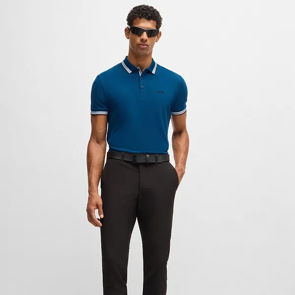 Áo Polo Nam Hugo Boss Paddy Polo Shirt In Cotton Piqué 50469055 494 Màu Xanh Dương Size S