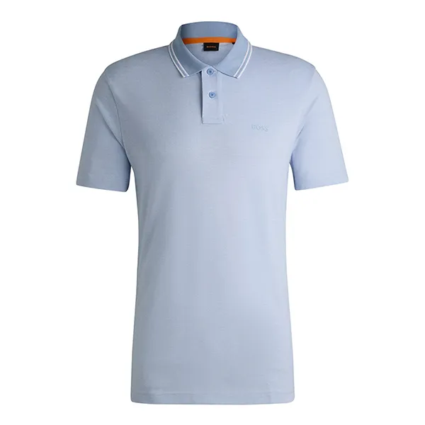 Áo Polo Nam Hugo Boss Relaxed-fit Polo Shirt In Oxford-piqué Cotton 50507814 470 Màu Xanh Da Trời Size L