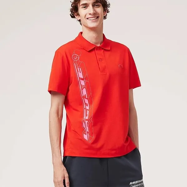 Áo Polo Nam Lacoste 3D Branded Shirt PH5526 S5H Màu Đỏ Size 4
