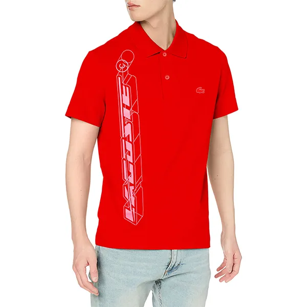 Áo Polo Nam Lacoste 3D Branded Shirt PH5526 S5H Màu Đỏ Size 4