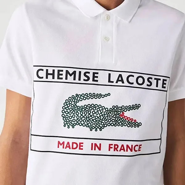 Áo Polo Nam Lacoste Cá Sấu Made In France PH3354 10 001 Màu Trắng Size XS