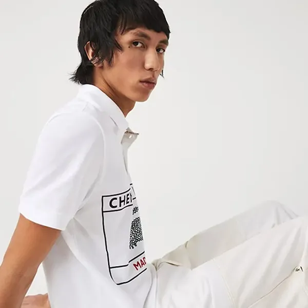 Áo Polo Nam Lacoste Cá Sấu Made In France PH3354 10 001 Màu Trắng Size XS