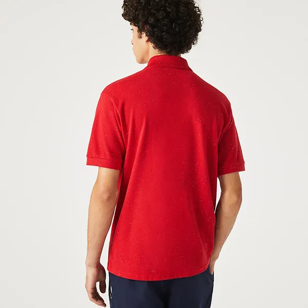 Áo Polo Nam Lacoste Classic Fit Speckled Print Cotton Pique PH2363 7CQ Màu Đỏ Size 3
