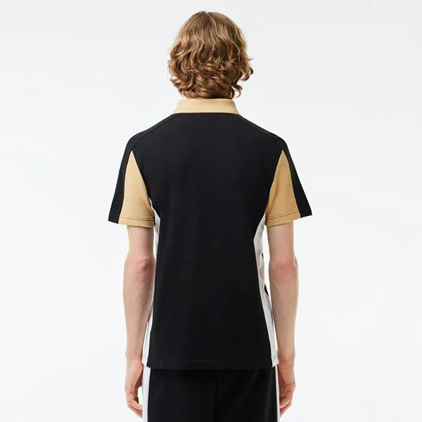 Áo Polo Nam Lacoste Cotton Piqué Colourblock PH1302 00 IKH Màu Đen/Be Size XS