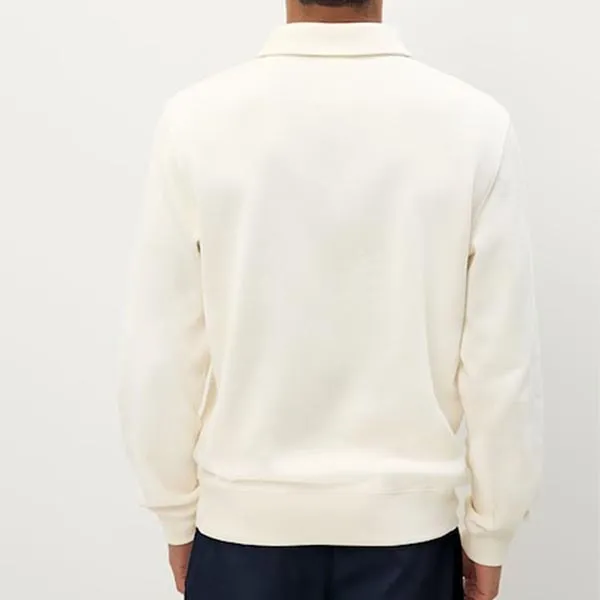 Áo Polo Nam Lacoste Cream Classic Fit Polo Collar Ribbed Polo Shirt Màu Trắng Kem Size 3