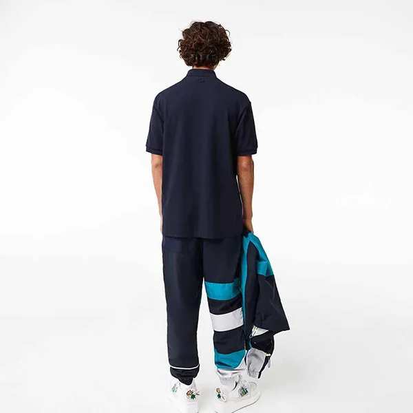 Áo Polo Nam Lacoste Men's Classic Fit Contrast Placket And Crocodile Badge PH1465 166 Màu Xanh Navy Size 3