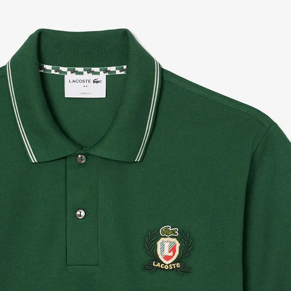 Áo Polo Nam Lacoste Men's Classic Fit L.12.12 Embroidered Shield PH0037 51 132 Màu Xanh Lá Size 4
