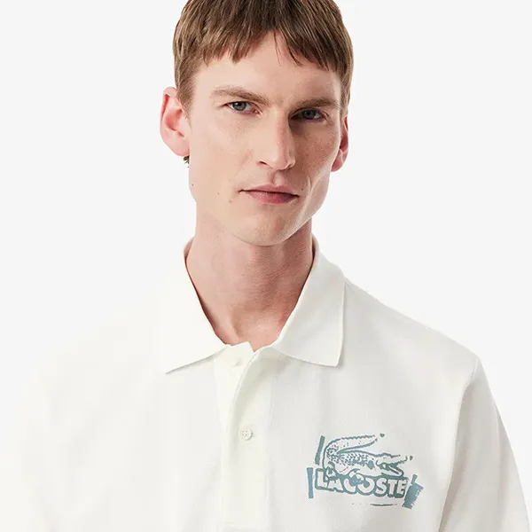 Áo Polo Nam Lacoste Men's Classic Fit Printed L.12.12 PH0285 51 CPI Màu Trắng Size M