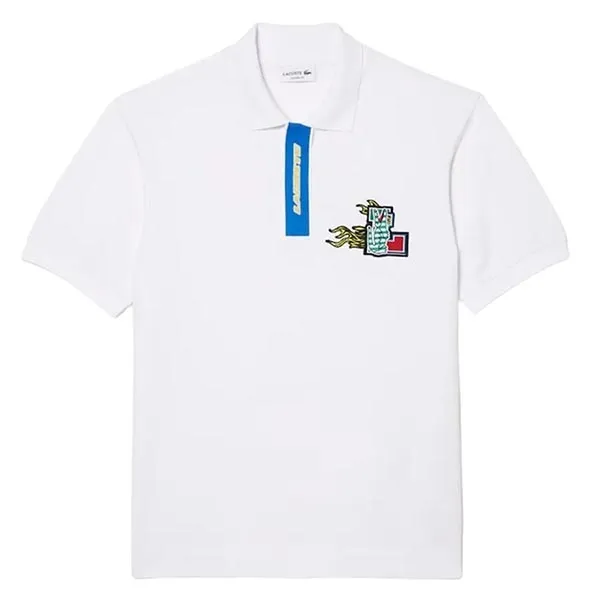 Áo Polo Nam Lacoste Men's Contrast Placket And Crocodile Badge PH146551001 PC02 Màu Trắng Size 4