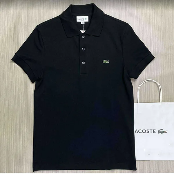 Áo Polo Nam Lacoste Men's Piqué Màu Đen Size 2
