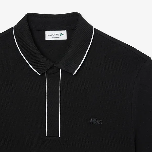Áo Polo Nam Lacoste Men's Regular Fit Paris Stretch Piqué Polo PH8184 51 031 Màu Đen Size 4