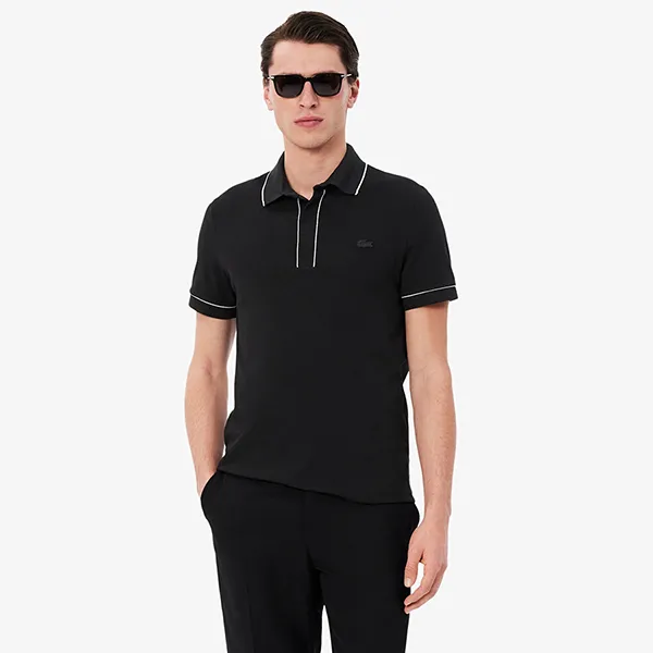 Áo Polo Nam Lacoste Men's Regular Fit Paris Stretch Piqué Polo PH8184 51 031 Màu Đen Size 4