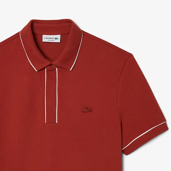 Áo Polo Nam Lacoste Men's Regular Fit Paris Stretch Piqué Polo PH8184 51 AFS Màu Nâu Size 4
