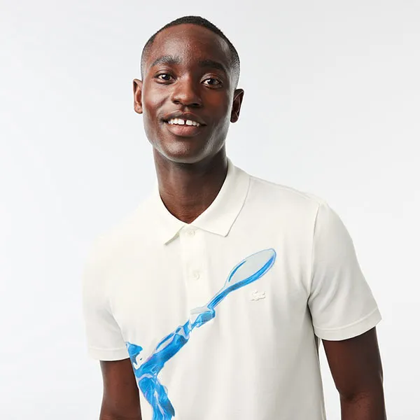 Áo Polo Nam Lacoste Men's Regular Fit Ultralight Printed Movement PH3454 00 70V Màu Trắng Size XS