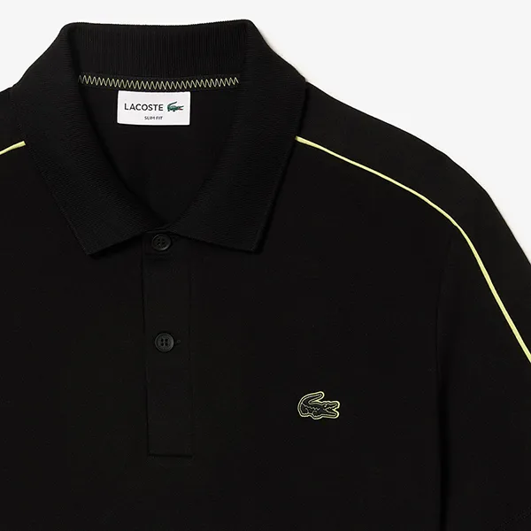 Áo Polo Nam Lacoste Men's Slim Fit Movement Technical Piqué PH1426-00 Màu Đen Size 3