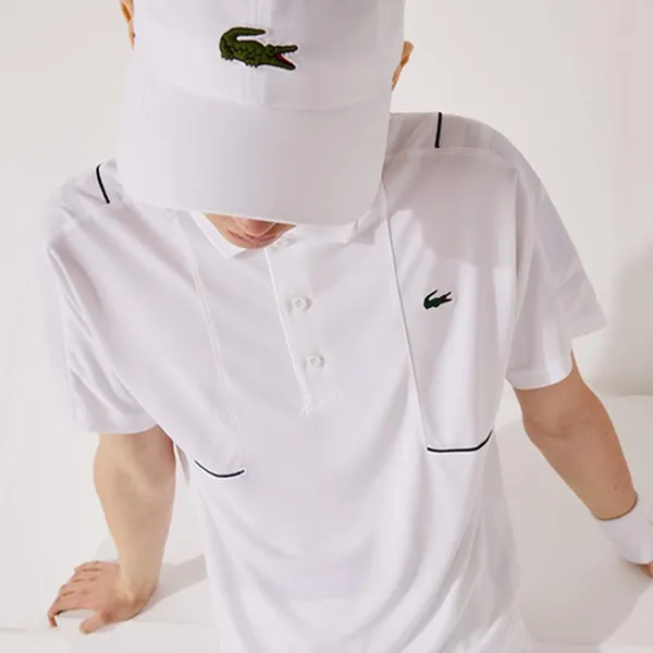 Áo Polo Nam Lacoste Men's Sport Piqué And Mesh DH0859 522 Màu Trắng Size 4