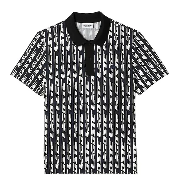 Áo Polo Nam Lacoste Movement Two-Tone Printed PH5655-51 9YT Màu Xanh Navy/Trắng Size 4