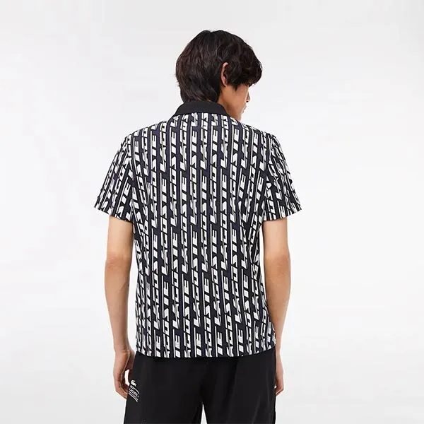 Áo Polo Nam Lacoste Movement Two-Tone Printed PH5655-51 9YT Màu Xanh Navy/Trắng Size 4