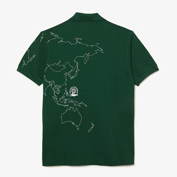 Áo Polo Nam Lacoste Original L.12.12 Printed Organic Cotton PH8046 00 132 Màu Xanh Lá Size XS