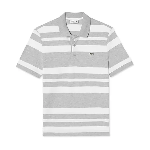 Áo Polo Nam Lacoste PH3984-18BMTG Màu Xám Trắng Size 4