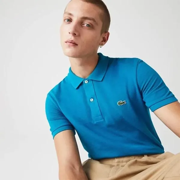 Áo Polo Nam Lacoste Slim Fit Pique Polo Shirt PH4012 YZW Màu Xanh Băng Size 3